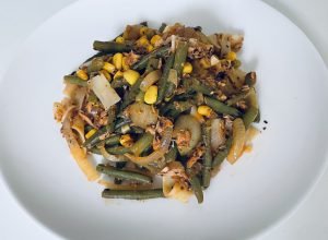 Taze fasülyeli makarna